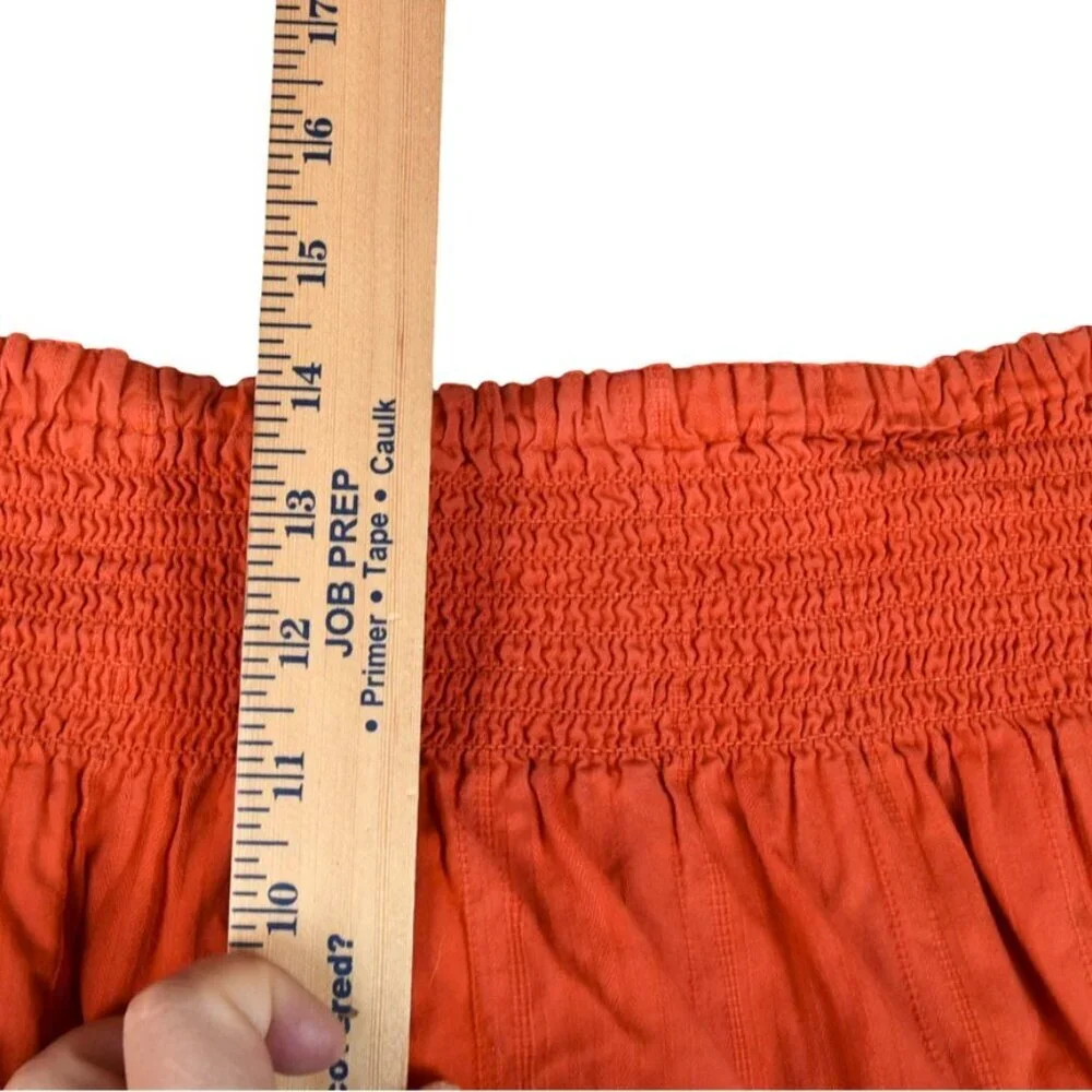 Roxy Y2K Flowy Layered Mini Skirt Lace Cotton Orange Beachy Medium